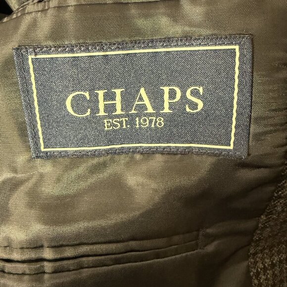 Chaps 100% Wool Blazer Sport Coat Check Gray, Brown, Black Size 44L - Picture 4 of 9